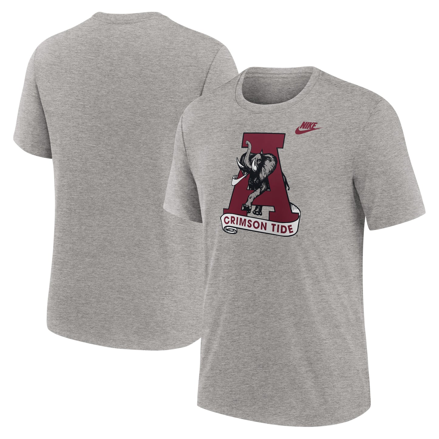 Men's Nike Heather Gray Alabama Crimson Tide Blitz Evergreen Legacy Primary Tri-Blend T-Shirt