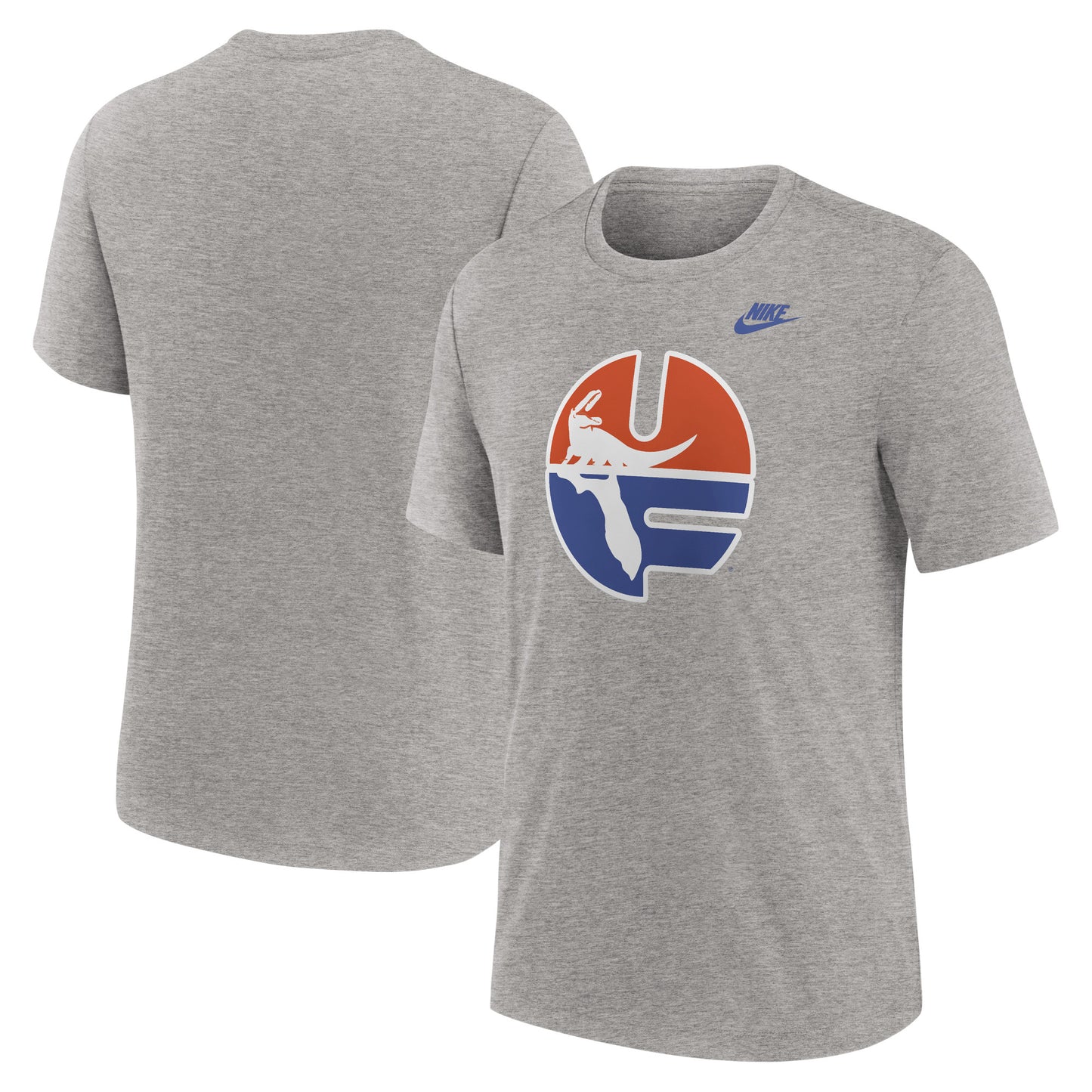 Men's Nike Heather Gray Florida Gators Blitz Evergreen Legacy Primary Tri-Blend T-Shirt