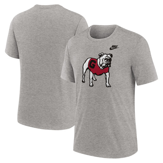 Men's Nike Heather Gray Georgia Bulldogs Blitz Evergreen Legacy Primary Tri-Blend T-Shirt