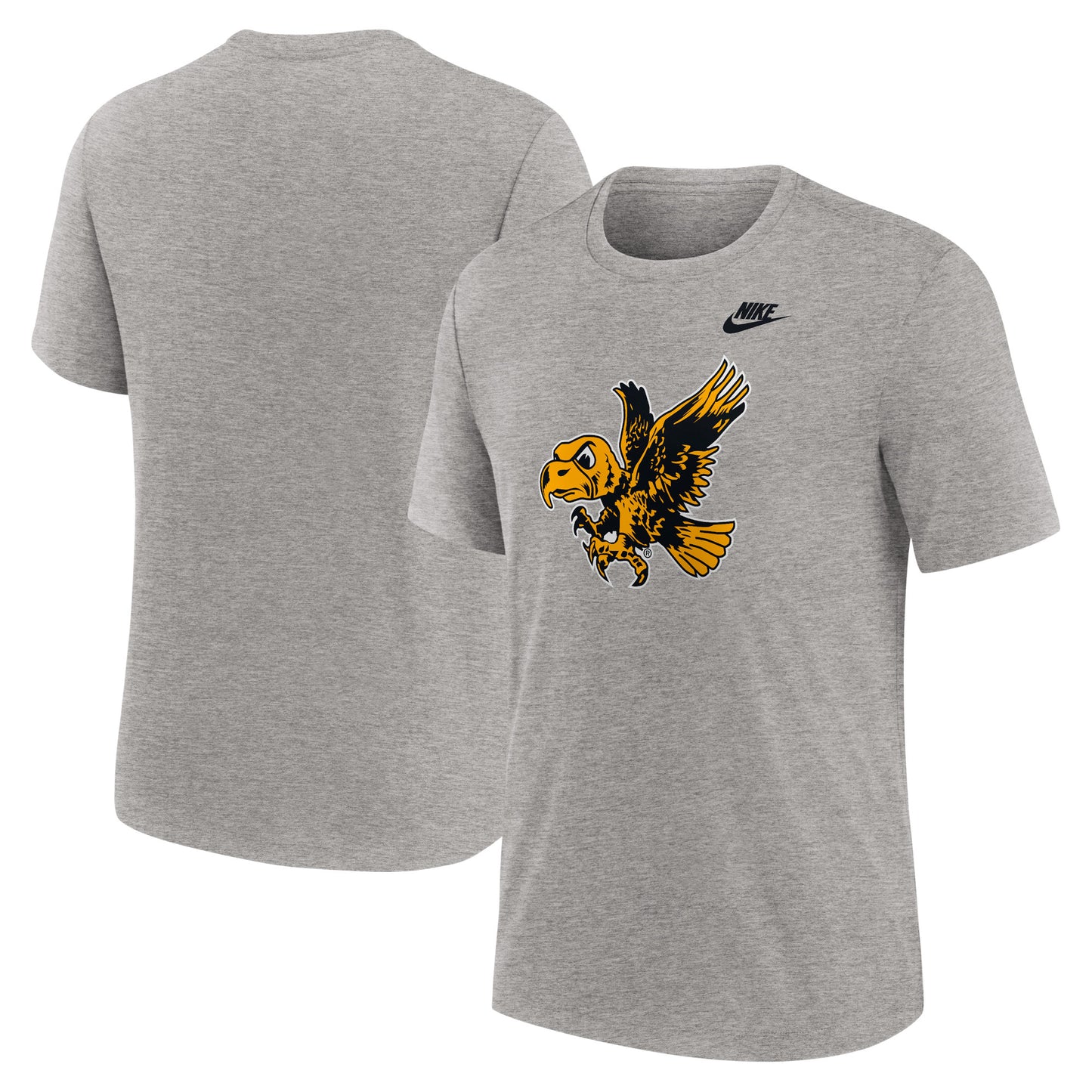 Men's Nike Heather Gray Iowa Hawkeyes Blitz Evergreen Legacy Primary Tri-Blend T-Shirt