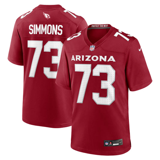 Men's Nike Lachavious Simmons  Cardinal Arizona Cardinals Team Game Jersey