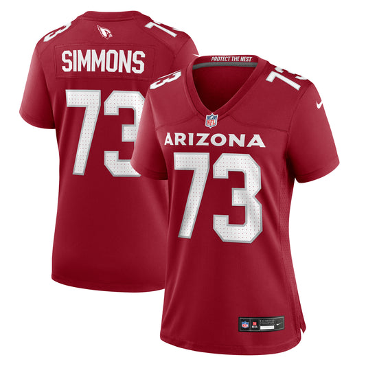 Women's Nike Lachavious Simmons  Cardinal Arizona Cardinals Team Game Jersey