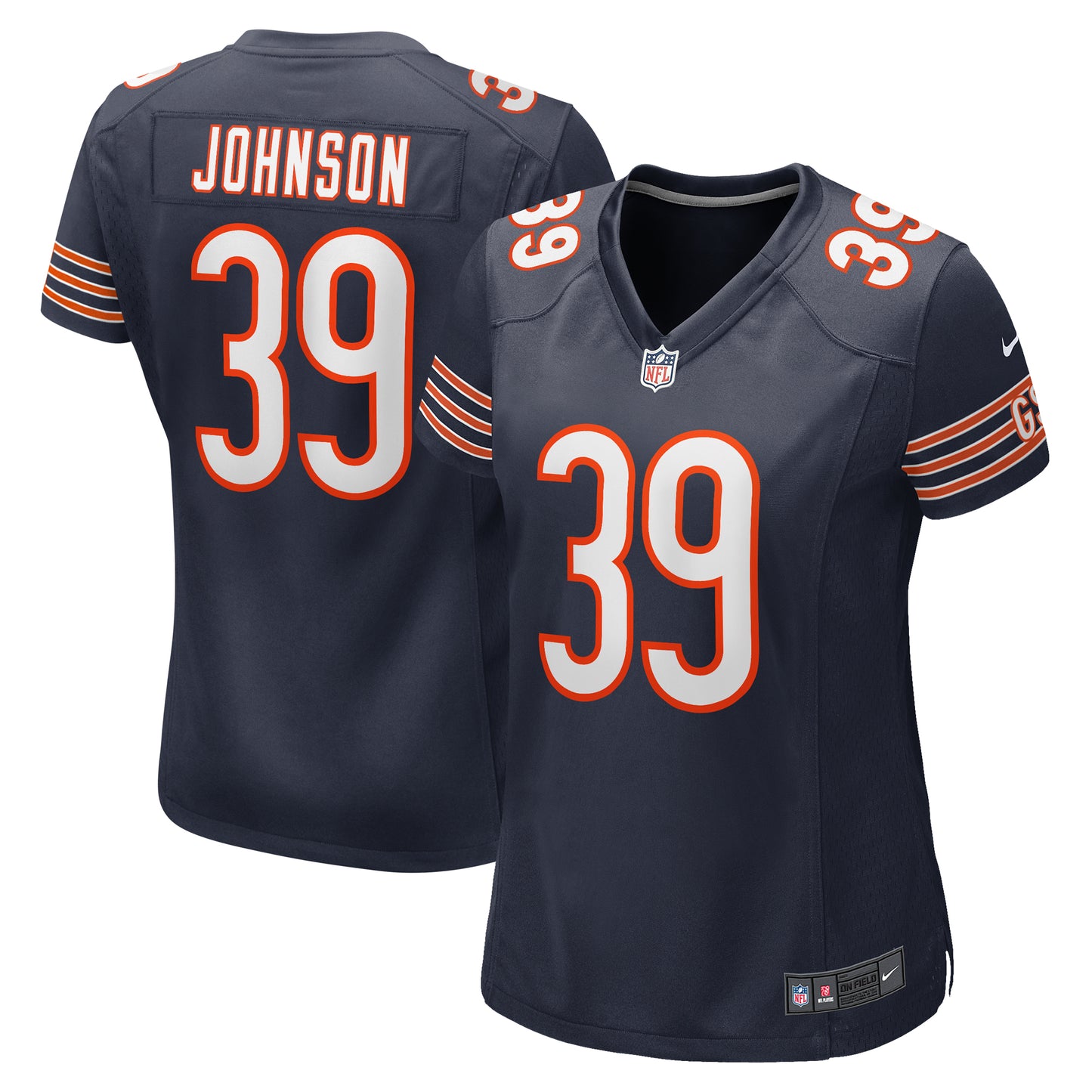 Women's Nike Quindell Johnson  Navy Chicago Bears Team Game Jersey