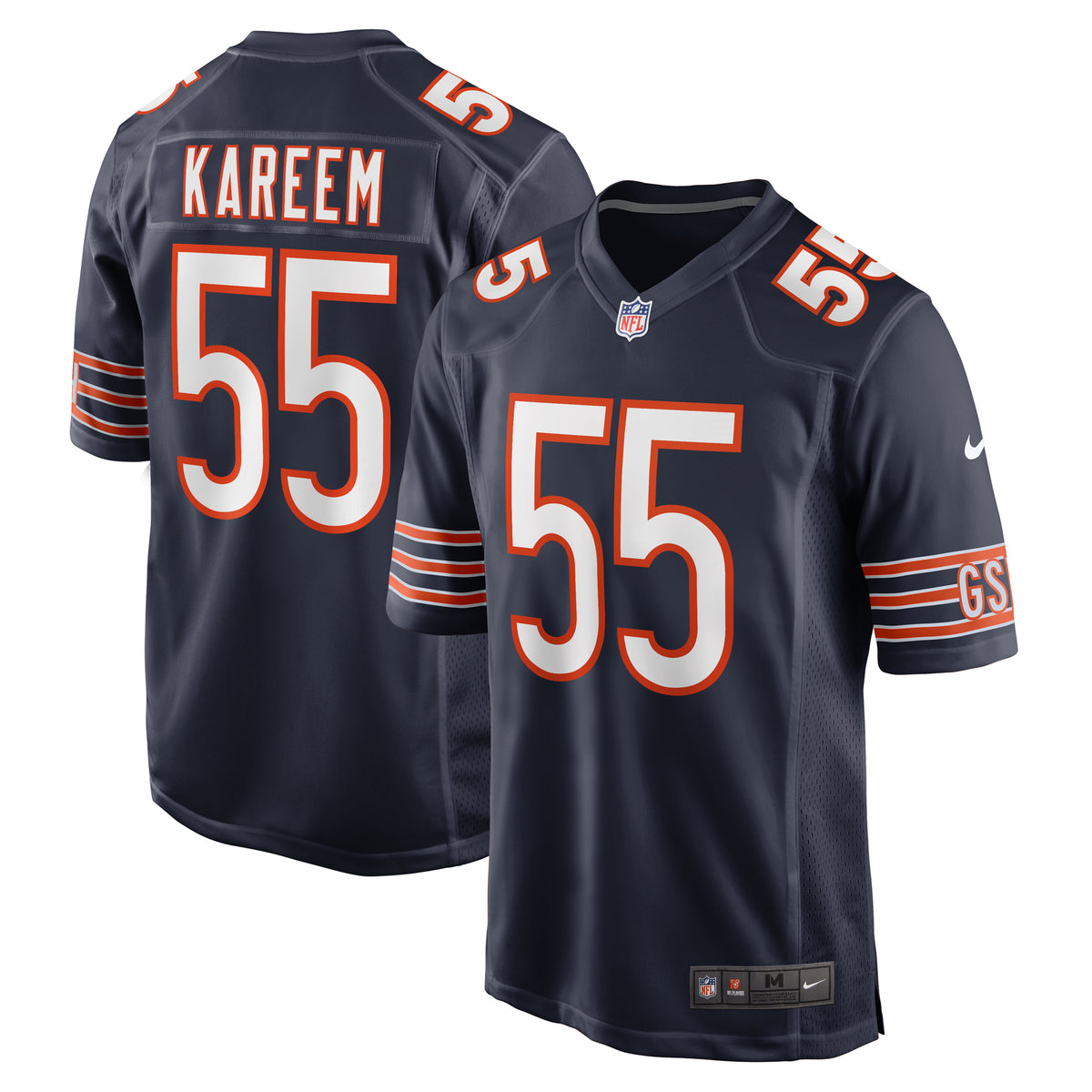 Men's Nike Khalid Kareem  Navy Chicago Bears Team Game Jersey