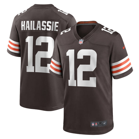 Men's Nike Kahlef Hailassie  Brown Cleveland Browns Team Game Jersey