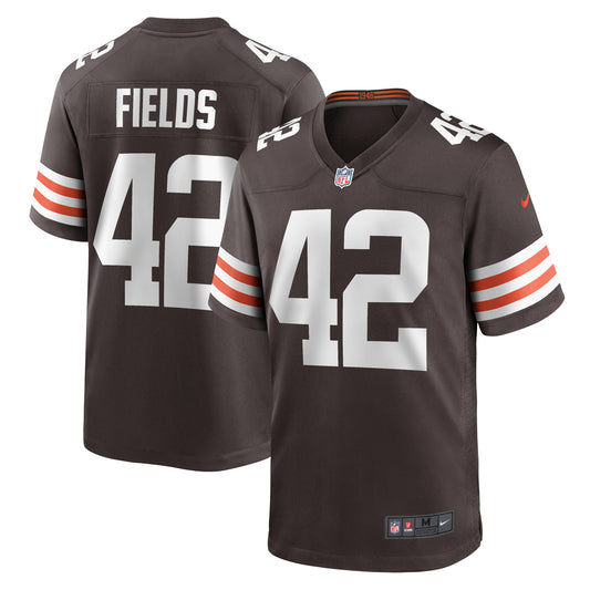 Men's Nike Tony Fields II  Brown Cleveland Browns Team Game Jersey