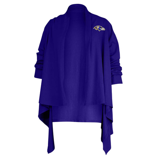 Women's Kiya Tomlin Purple Baltimore Ravens Mini Duster Cardigan