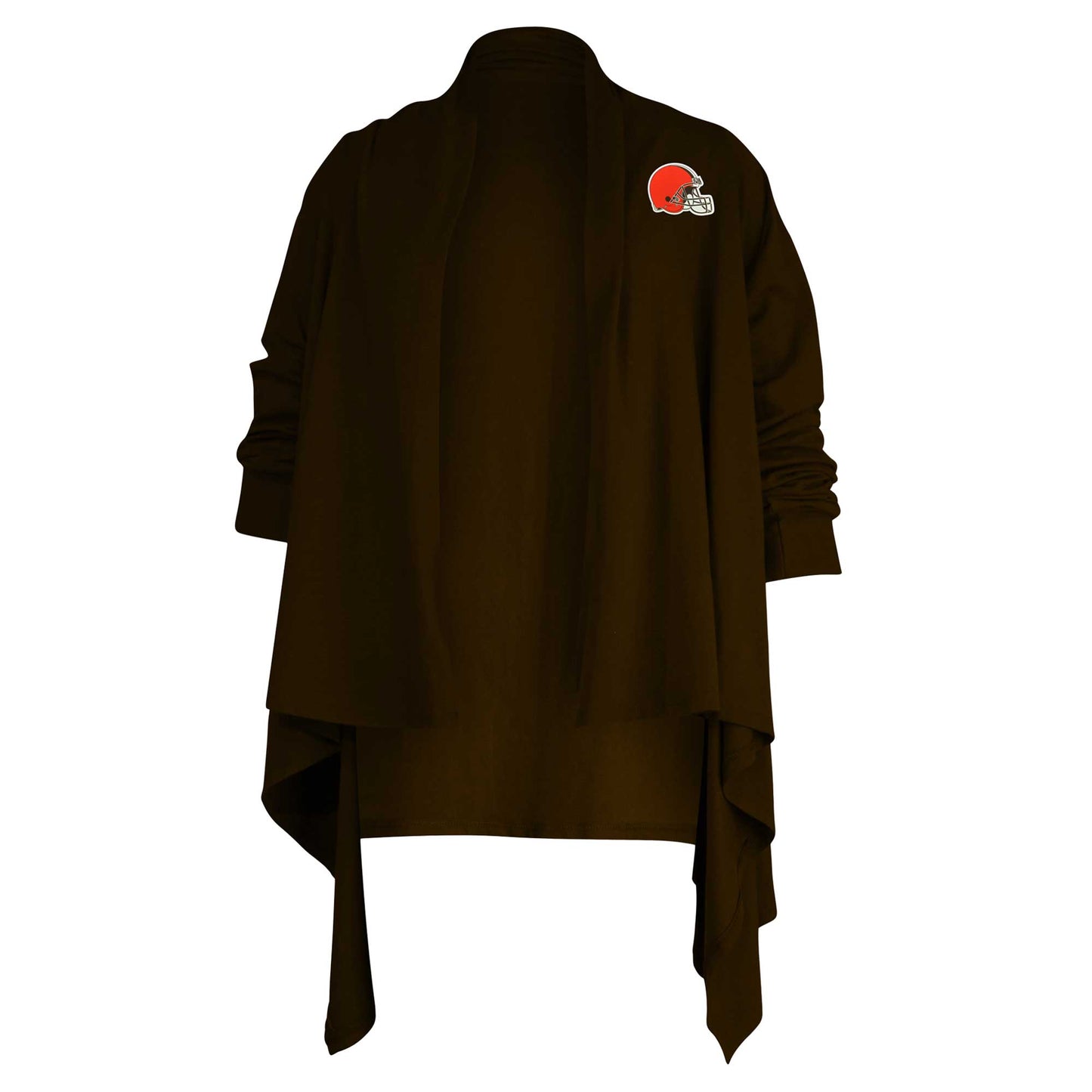 Women's Kiya Tomlin Brown Cleveland Browns Mini Duster Cardigan