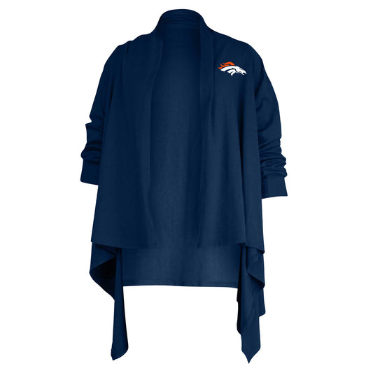 Women's Kiya Tomlin Navy Denver Broncos Mini Duster Raglan Cardigan