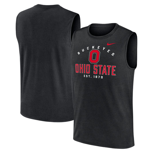 Men's Nike Black Ohio State Buckeyes Primetime Legend Lock Up Performance Muscle Tank Top