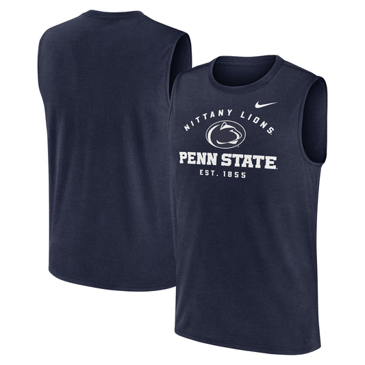 Men's Nike Navy Penn State Nittany Lions Primetime Legend Lock Up Performance Muscle Tank Top