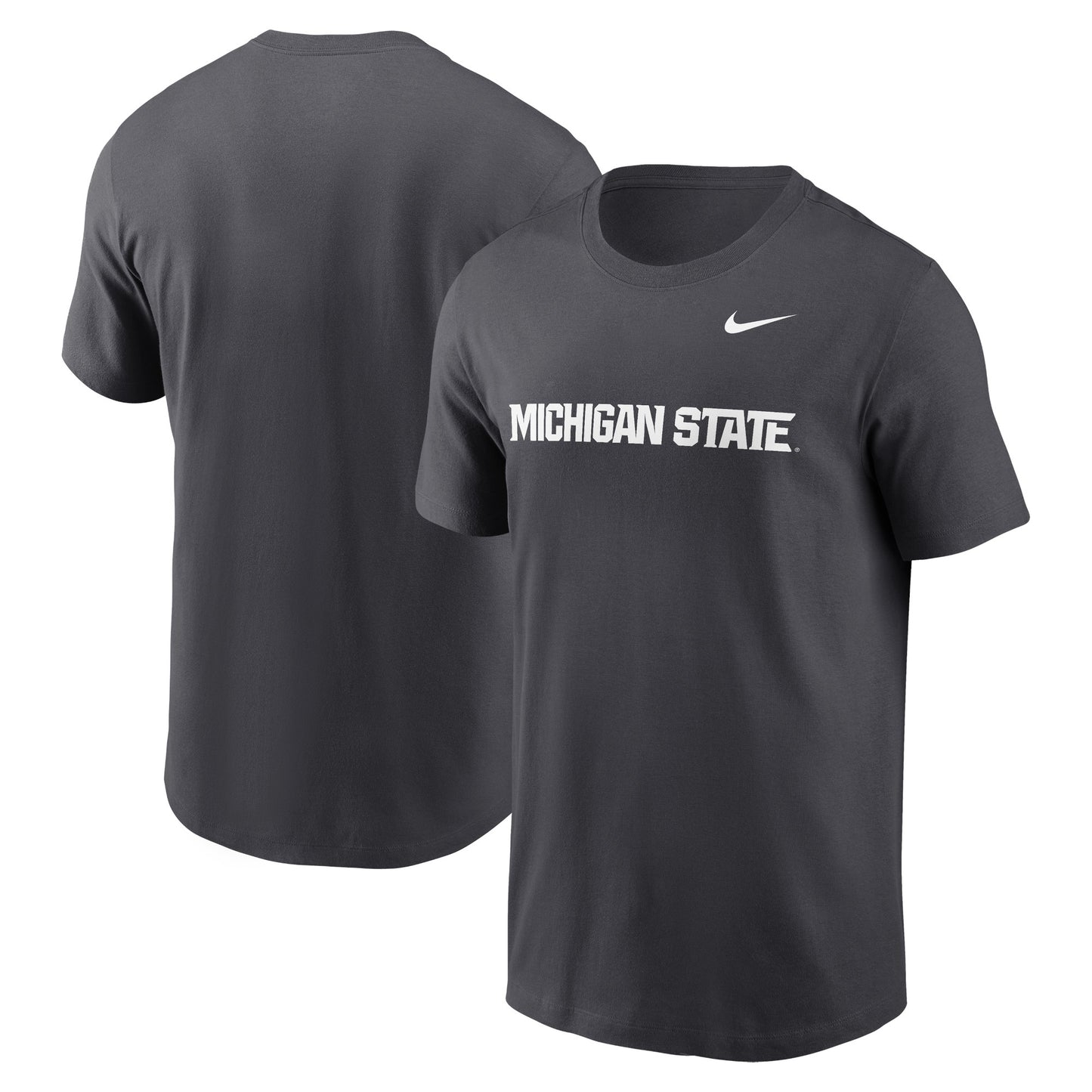 Men's Nike Anthracite Michigan State Spartans Primetime Evergreen Wordmark T-Shirt