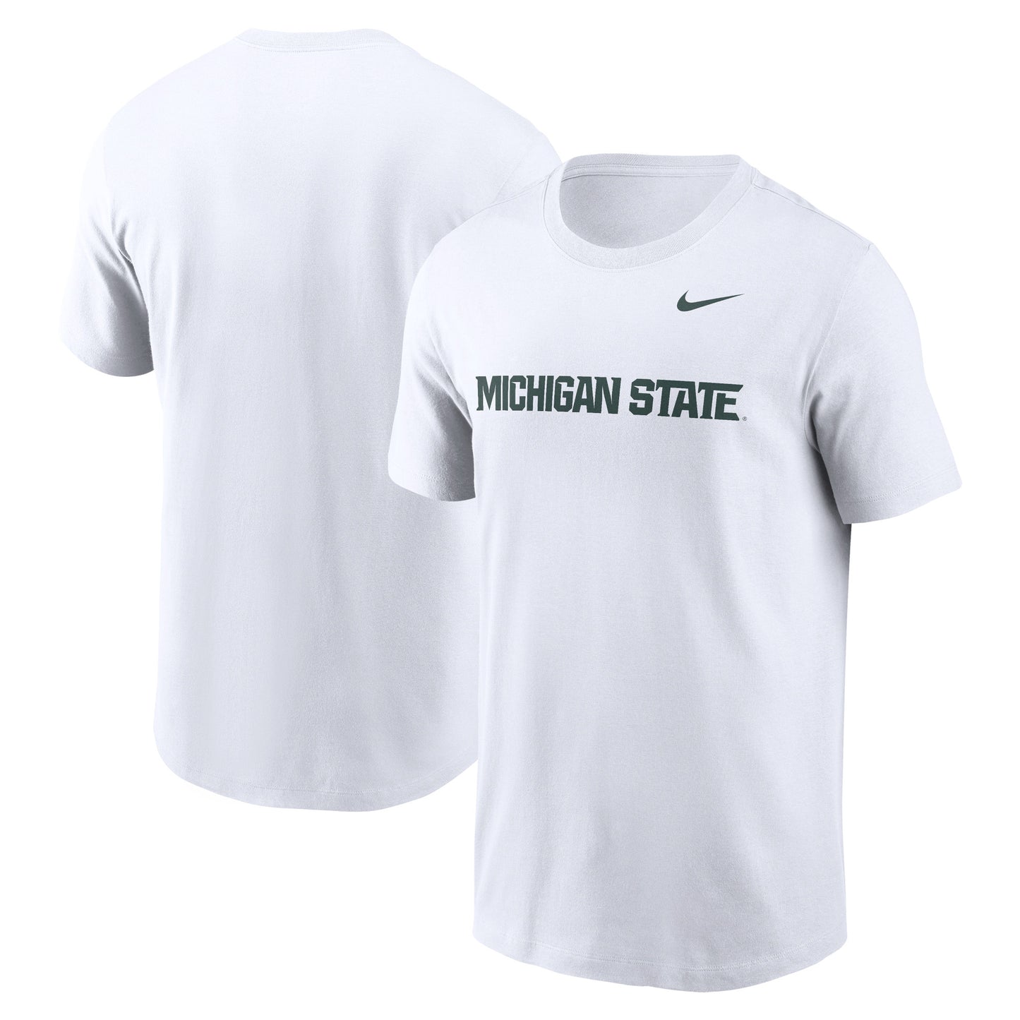 Men's Nike White Michigan State Spartans Primetime Evergreen Wordmark T-Shirt
