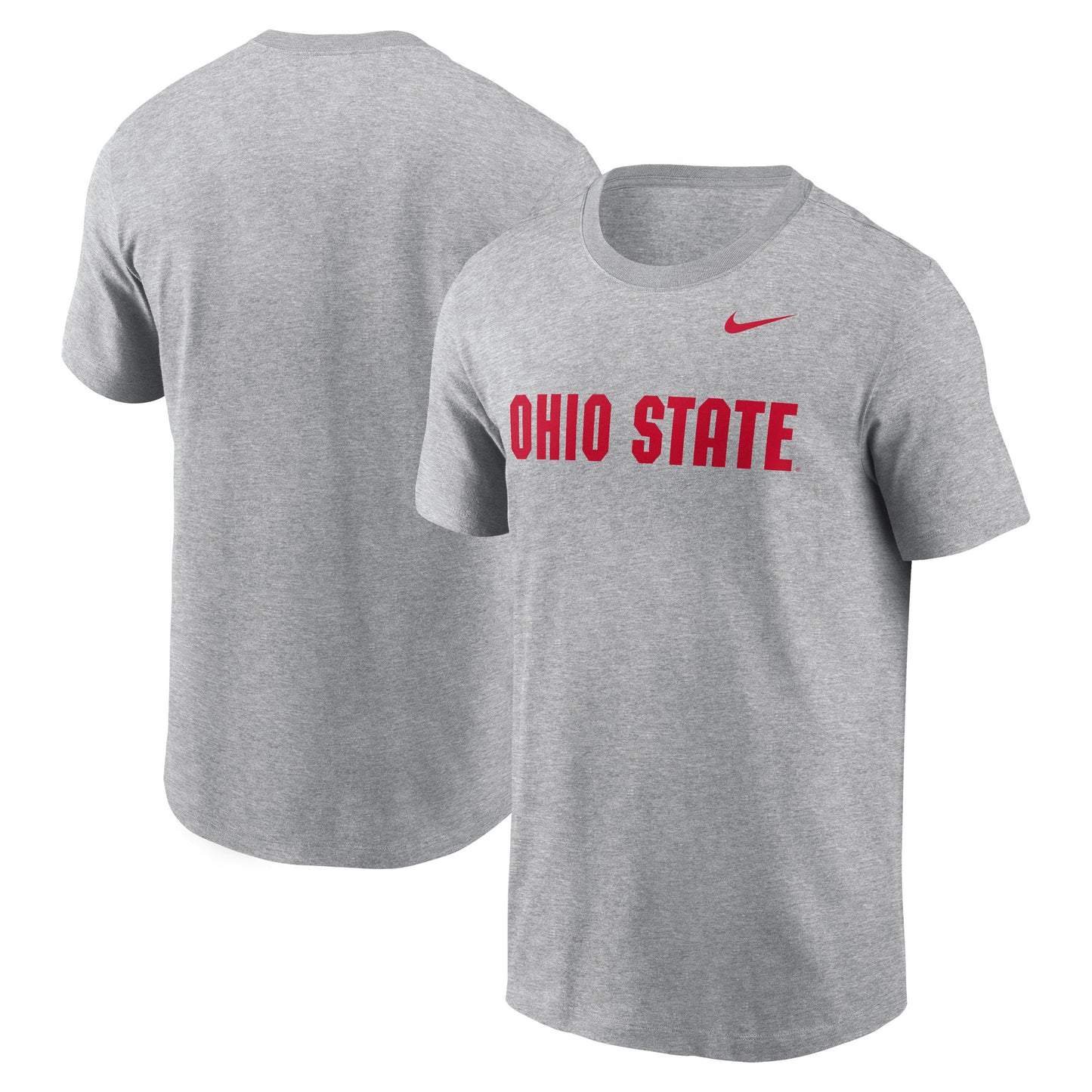 Men's Nike Heather Gray Ohio State Buckeyes Primetime Evergreen Wordmark T-Shirt