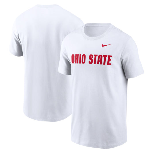 Men's Nike White Ohio State Buckeyes Primetime Evergreen Wordmark T-Shirt