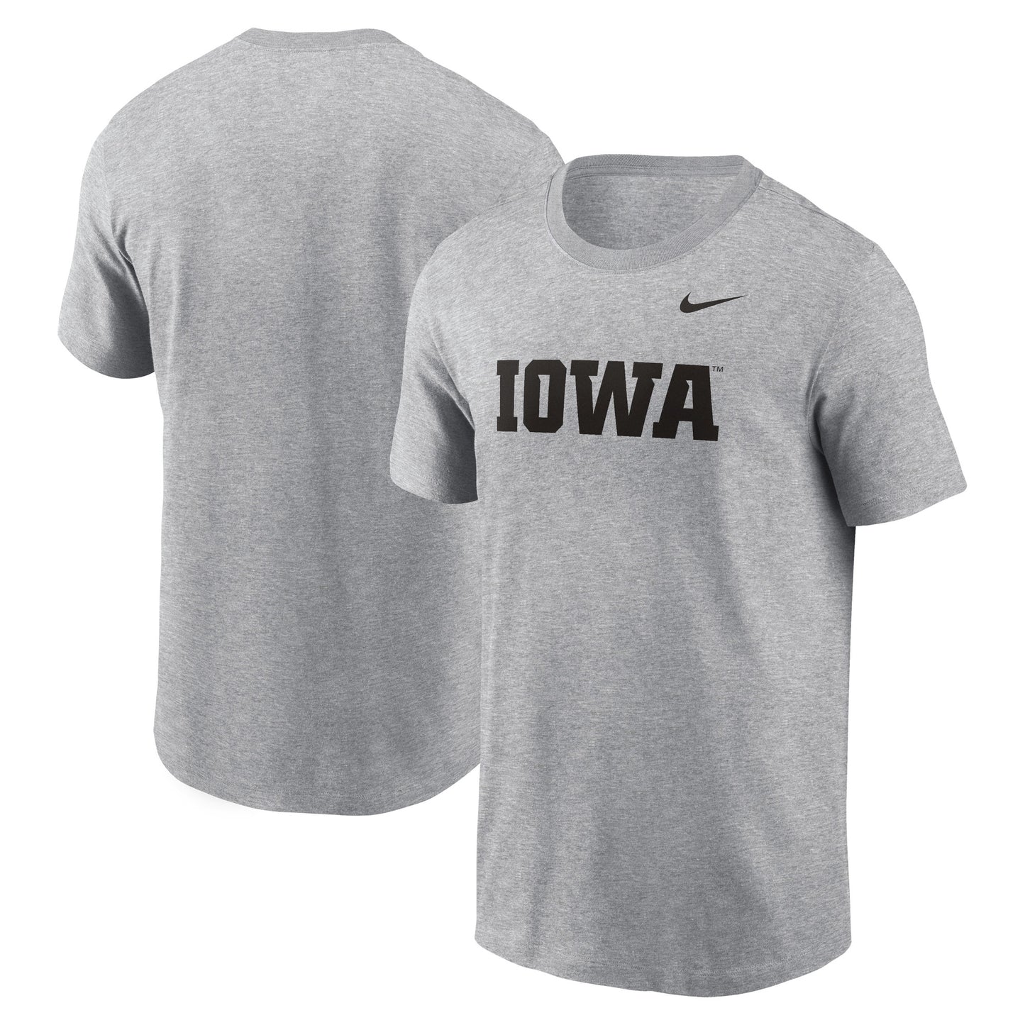 Men's Nike Heather Gray Iowa Hawkeyes Primetime Evergreen Wordmark T-Shirt