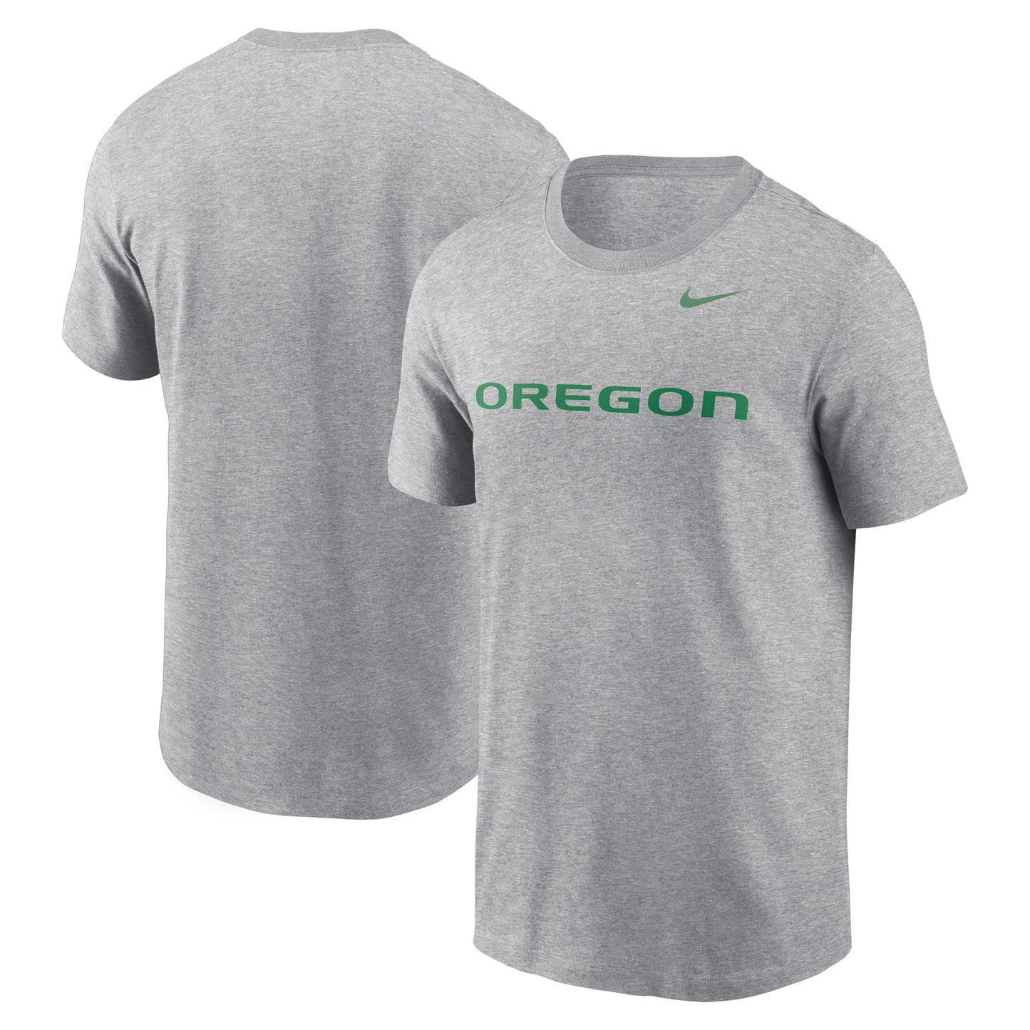 Men's Nike Heather Gray Oregon Ducks Primetime Evergreen Wordmark T-Shirt