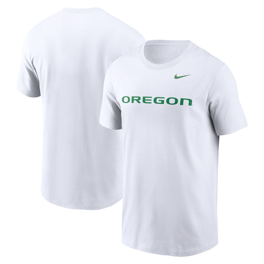 Men's Nike White Oregon Ducks Primetime Evergreen Wordmark T-Shirt