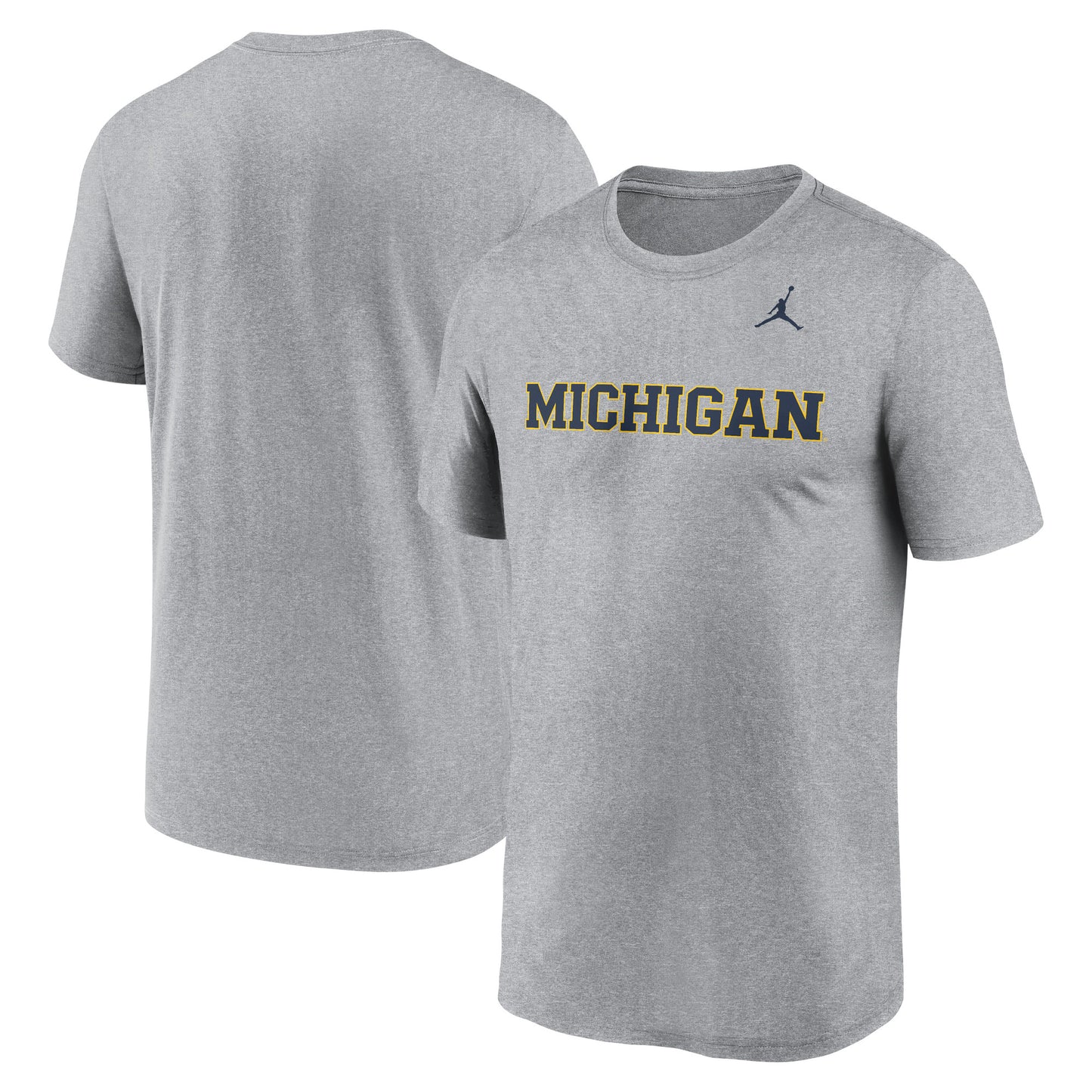 Men's Jordan Brand Heather Gray Michigan Wolverines Primetime Legend Wordmark T-Shirt