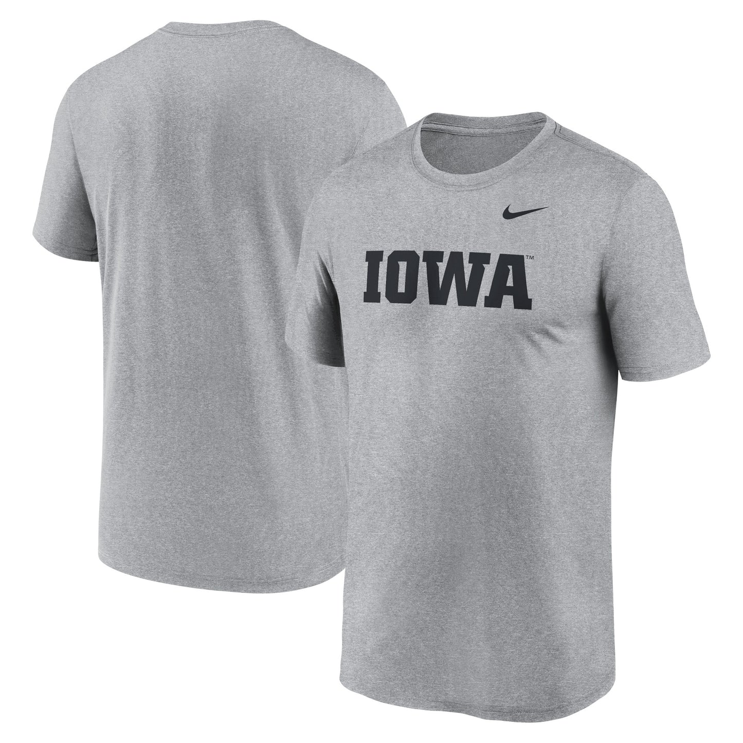 Men's Nike Heather Gray Iowa Hawkeyes Primetime Legend Wordmark T-Shirt