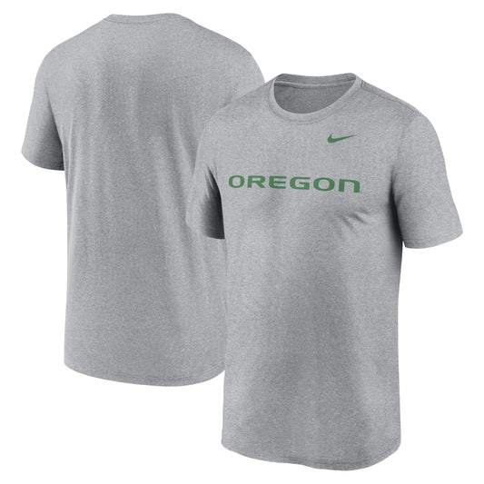 Men's Nike Heather Gray Oregon Ducks Primetime Legend Wordmark T-Shirt