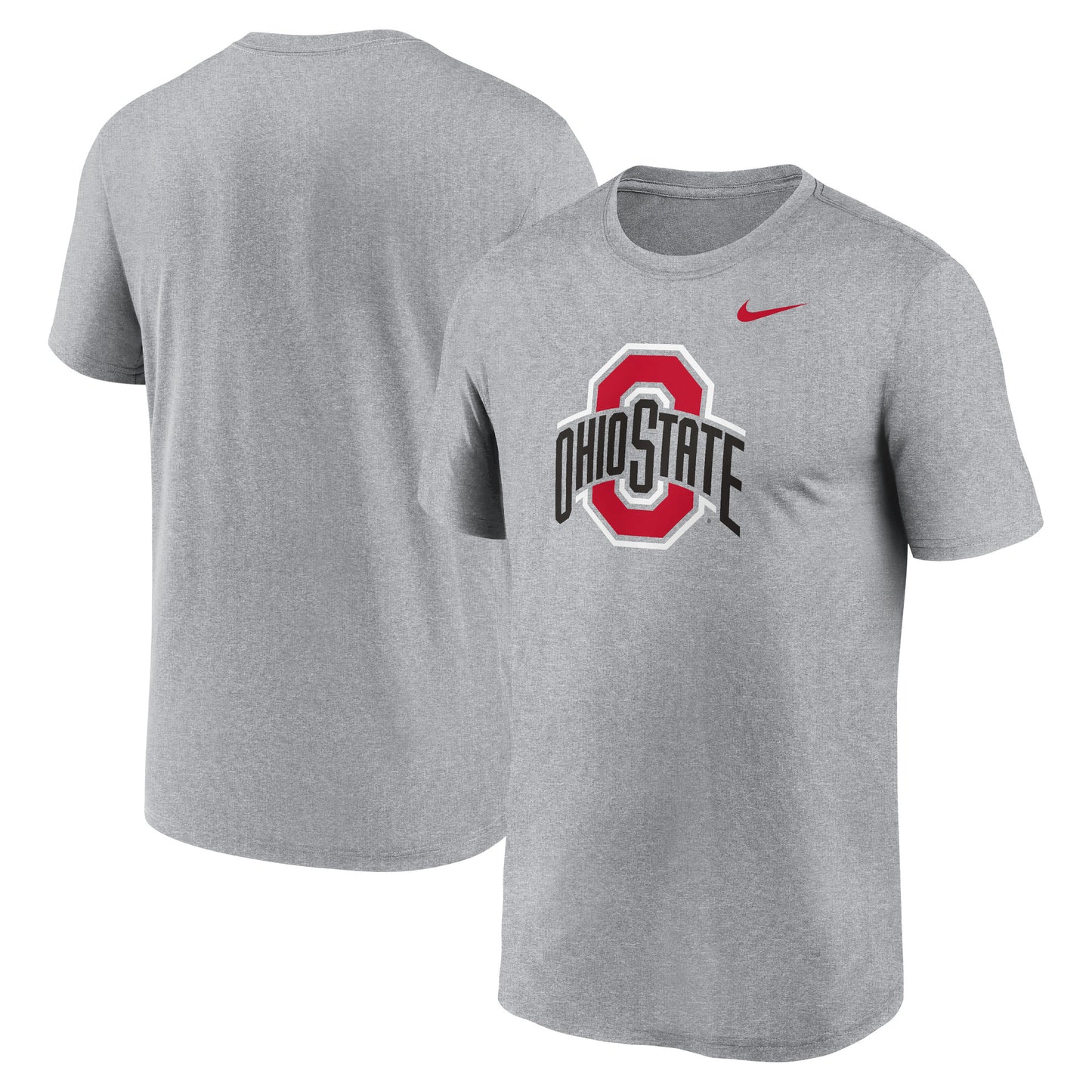 Men's Nike Heather Gray Ohio State Buckeyes Primetime Legend Logo T-Shirt