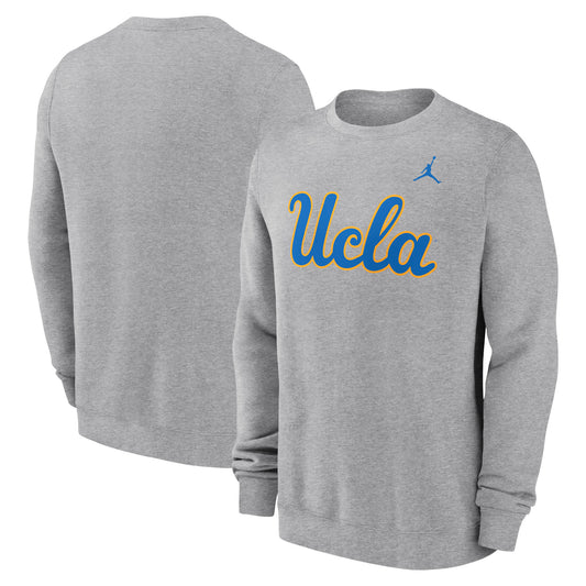 Men's Jordan Brand Heather Gray UCLA Bruins Primetime Evergreen Fleece Pullover Sweatshirt