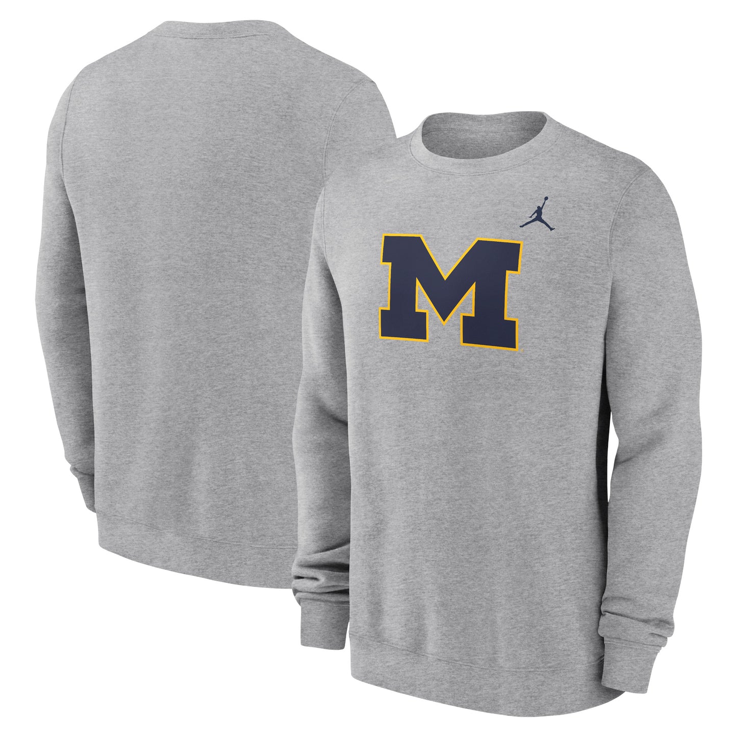 Men's Jordan Brand Heather Gray Michigan Wolverines Primetime Evergreen Fleece Pullover Sweatshirt