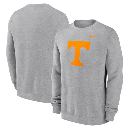 Men's Nike Heather Gray Tennessee Volunteers Primetime Evergreen Fleece Pullover Sweatshirt
