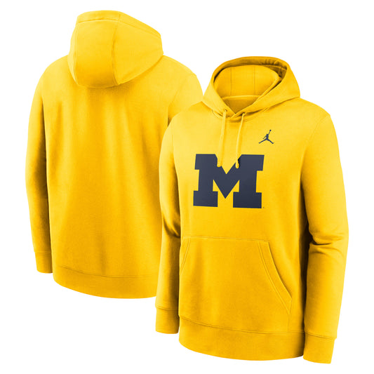 Men's Jordan Brand Maize Michigan Wolverines Primetime Evergreen Club Fleece Pullover Hoodie