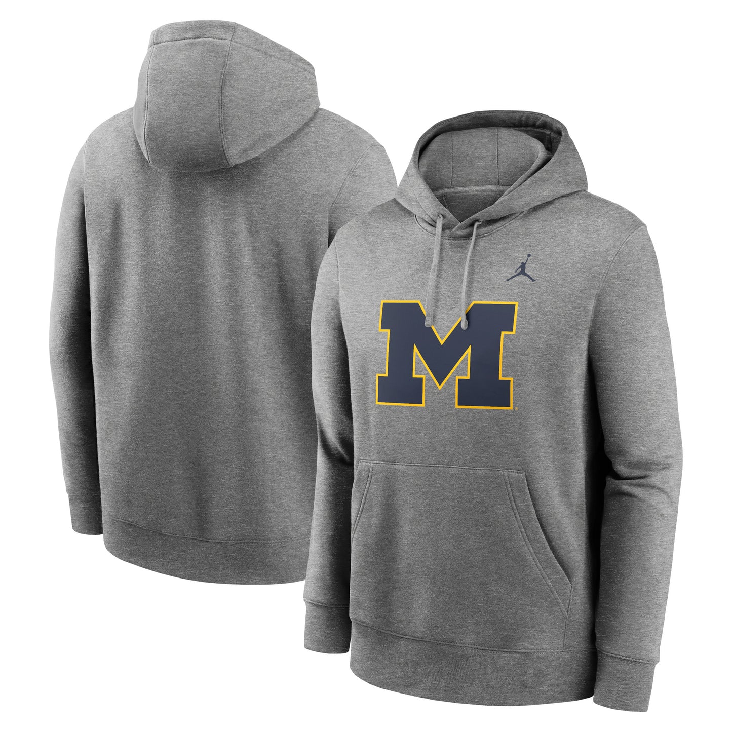 Men's Jordan Brand Heather Gray Michigan Wolverines Primetime Evergreen Club Fleece Pullover Hoodie