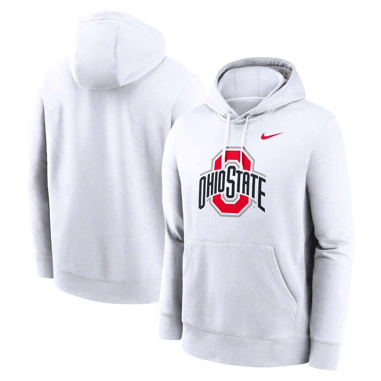 Men's Nike White Ohio State Buckeyes Primetime Evergreen Club Fleece Pullover Hoodie