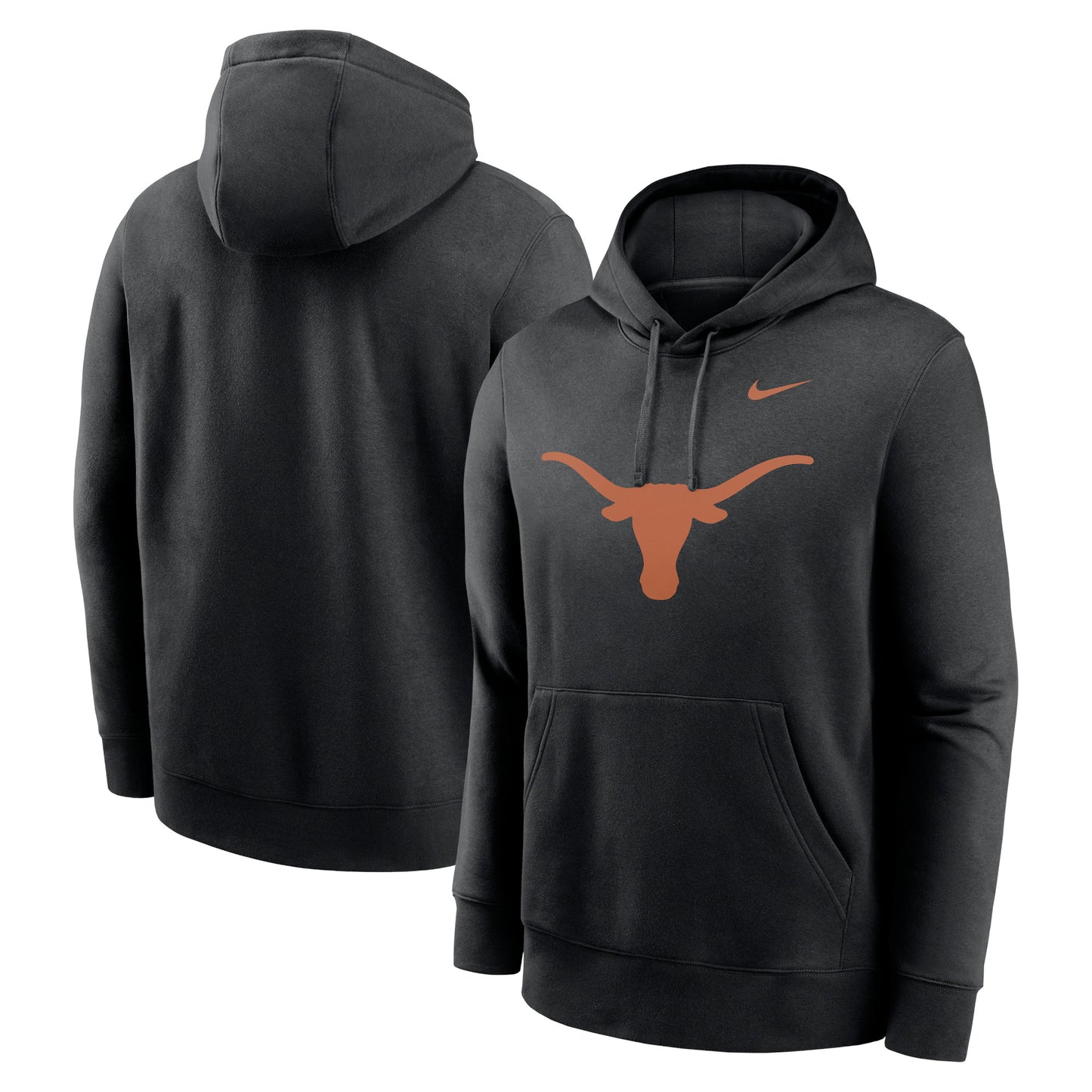 Men's Nike Black Texas Longhorns Primetime Evergreen Club Fleece Pullover Hoodie