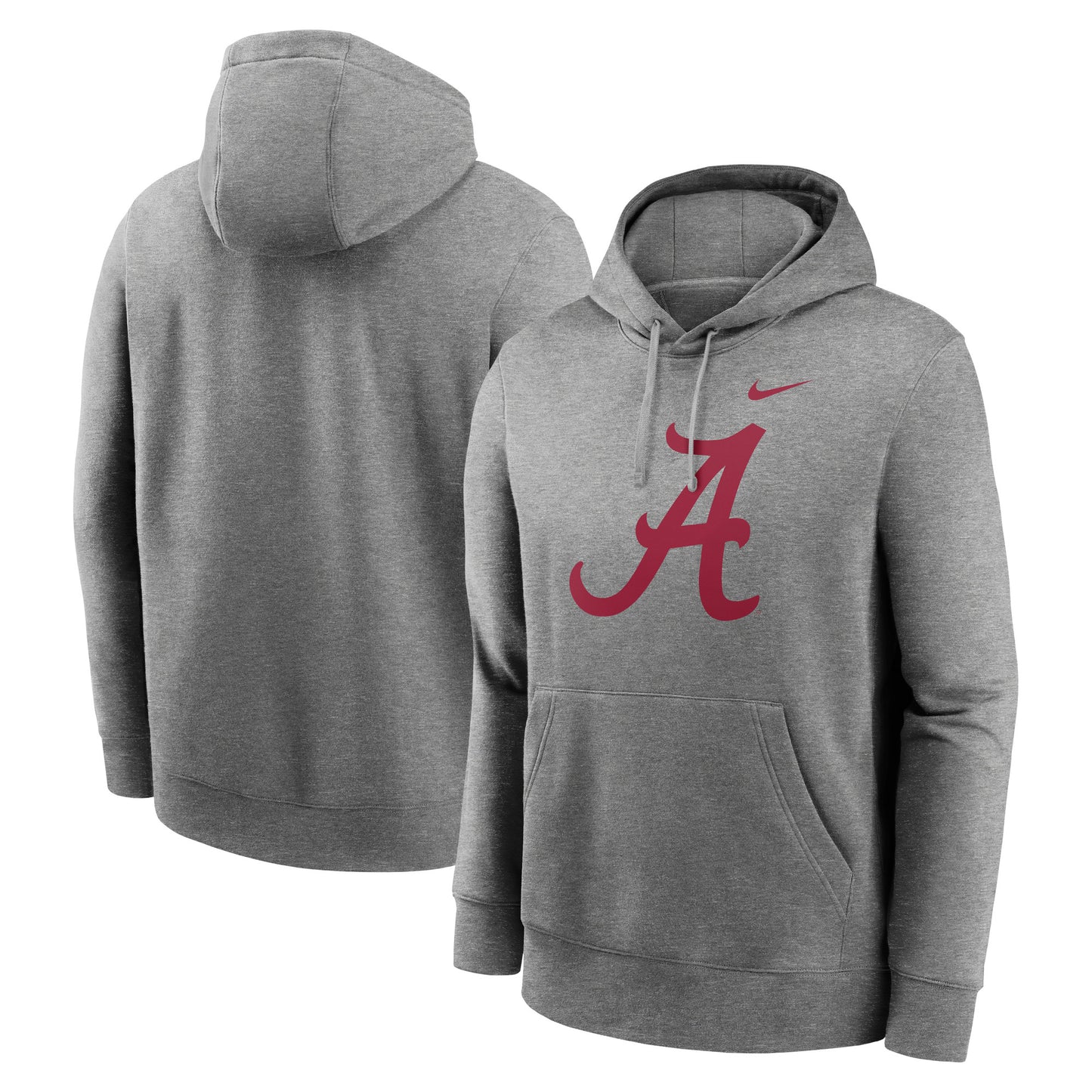 Men's Nike Heather Gray Alabama Crimson Tide Primetime Evergreen Club Fleece Pullover Hoodie