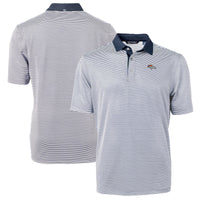 Men's Cutter & Buck Blue/White Denver Broncos Virtue Eco Pique Micro Stripe Recycled Polo