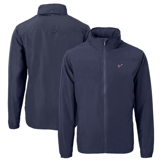 Men's Cutter & Buck  Navy Houston Texans  Charter Eco Recycled Full-Zip Jacket