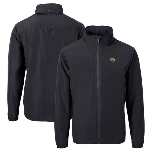 Men's Cutter & Buck  Black Jacksonville Jaguars  Charter Eco Recycled Full-Zip Jacket