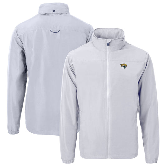 Men's Cutter & Buck  Gray Jacksonville Jaguars  Charter Eco Recycled Full-Zip Jacket