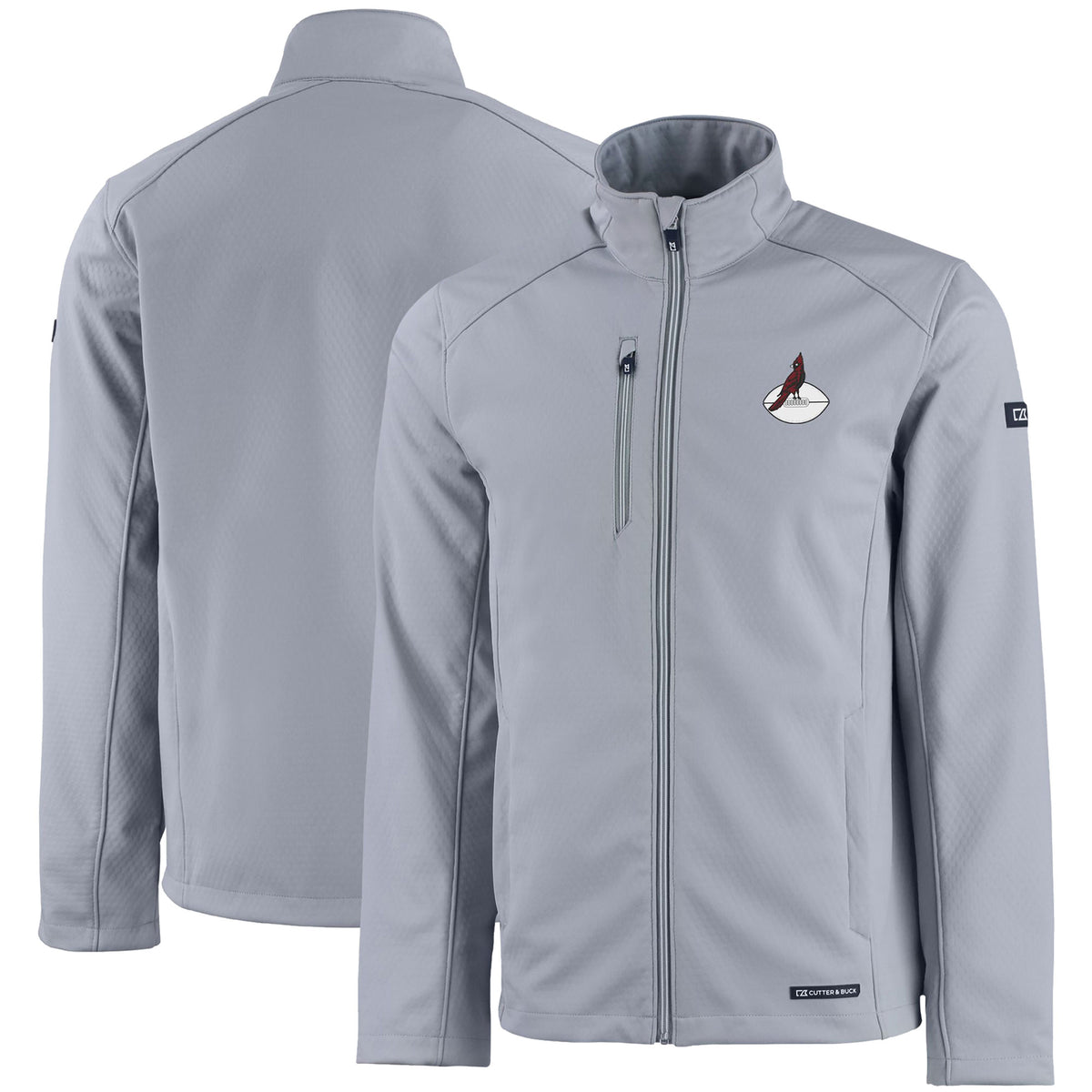 Men's Cutter & Buck Gray Arizona Cardinals Evoke Eco Softshell Recycled Full-Zip Jacket