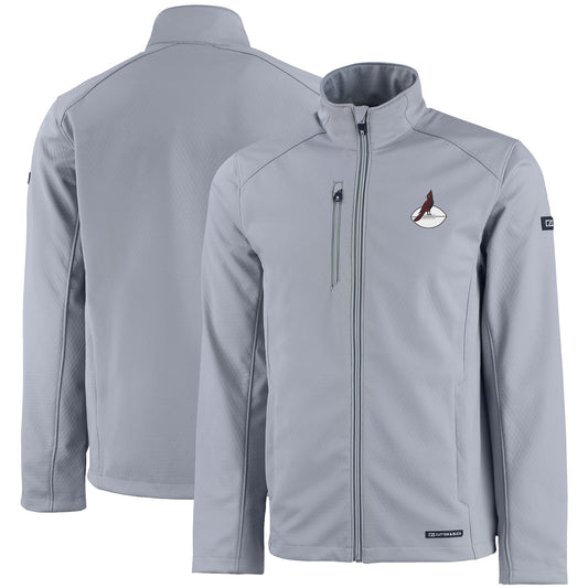 Men's Cutter & Buck Gray Arizona Cardinals Evoke Eco Softshell Recycled Full-Zip Jacket