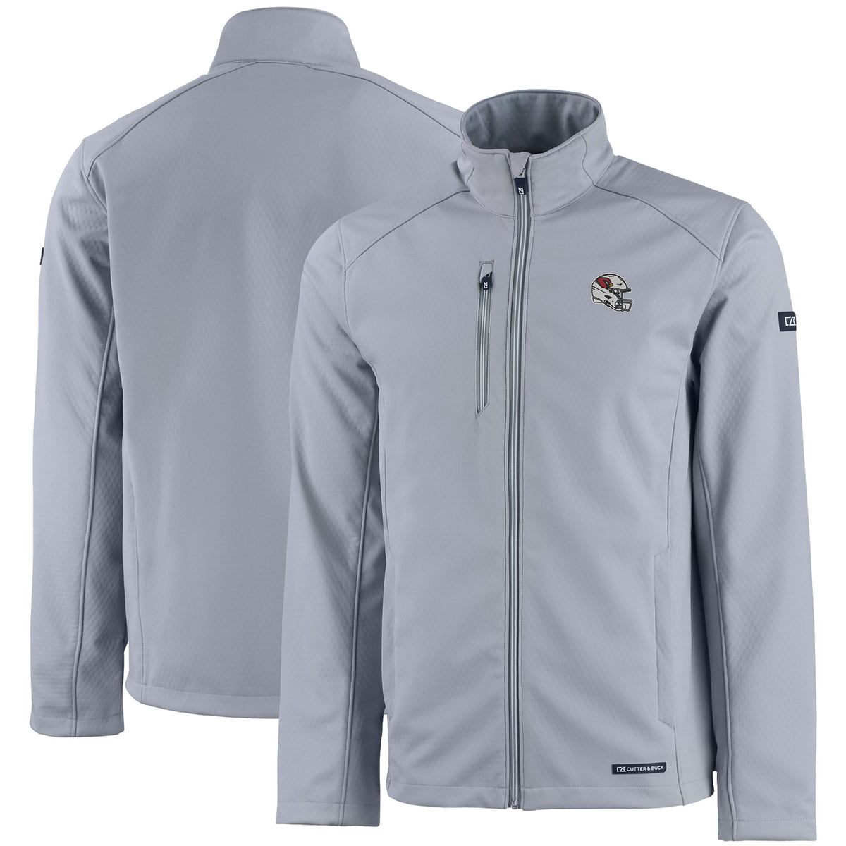 Men's Cutter & Buck Gray Arizona Cardinals Evoke Eco Softshell Recycled Full-Zip Jacket