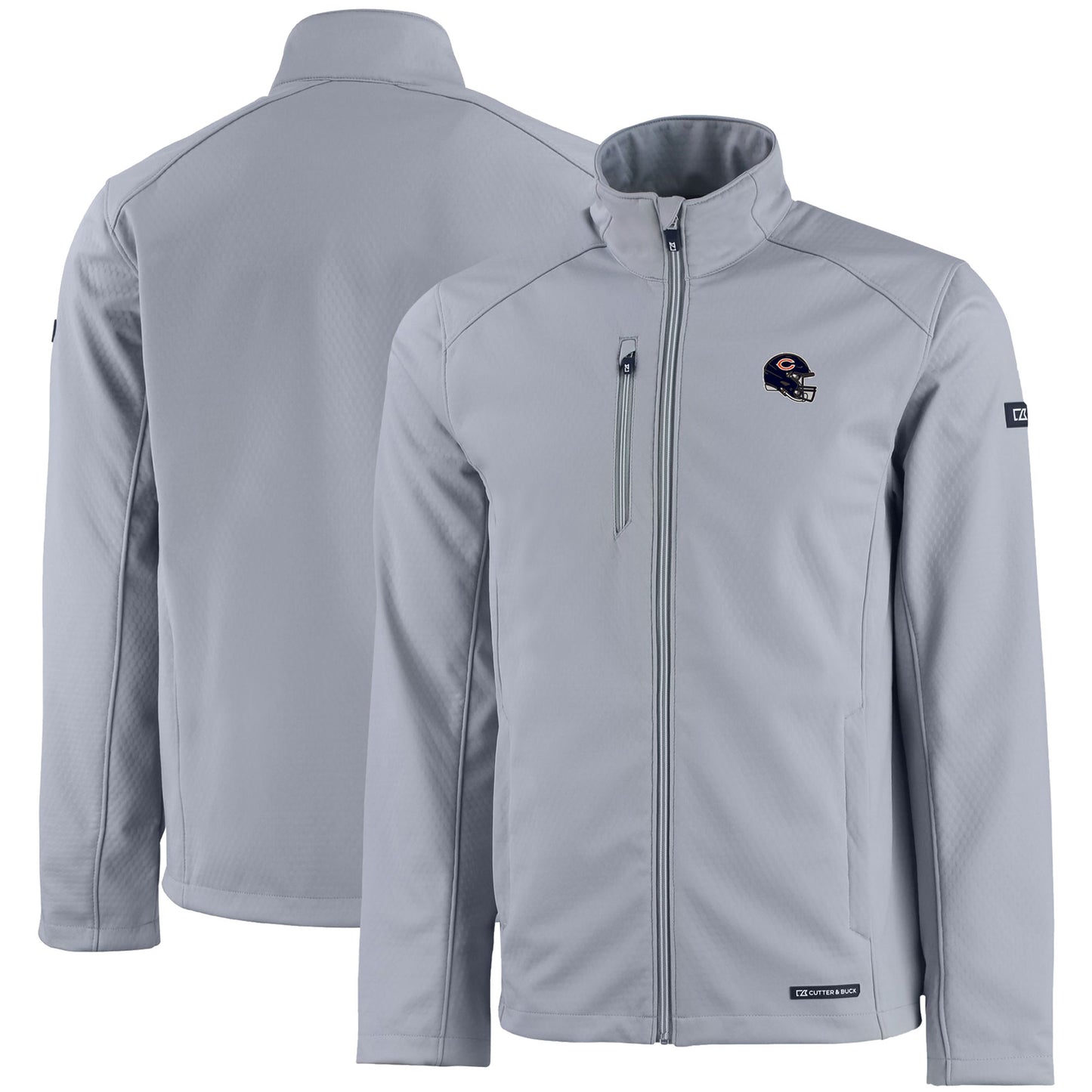 Men's Cutter & Buck Gray Chicago Bears Evoke Eco Softshell Recycled Full-Zip Jacket