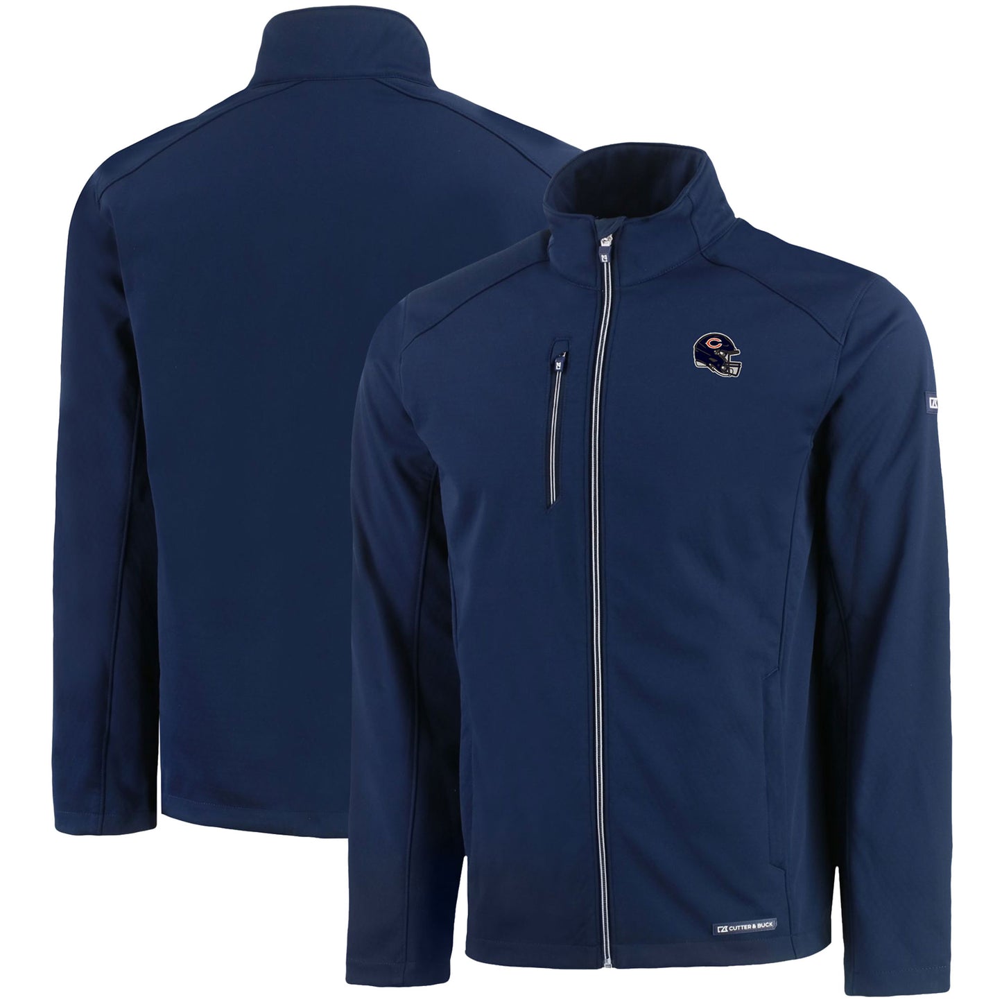 Men's Cutter & Buck Navy Chicago Bears Evoke Eco Softshell Recycled Full-Zip Jacket