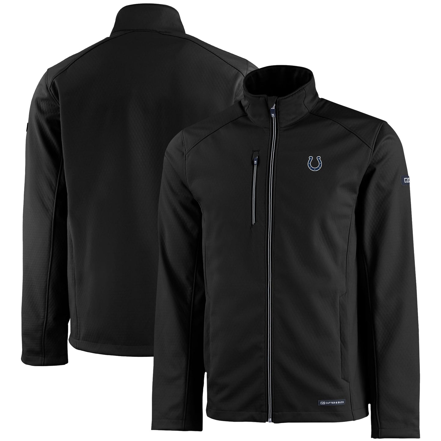 Men's Cutter & Buck Black Indianapolis Colts Evoke Eco Softshell Recycled Full-Zip Jacket