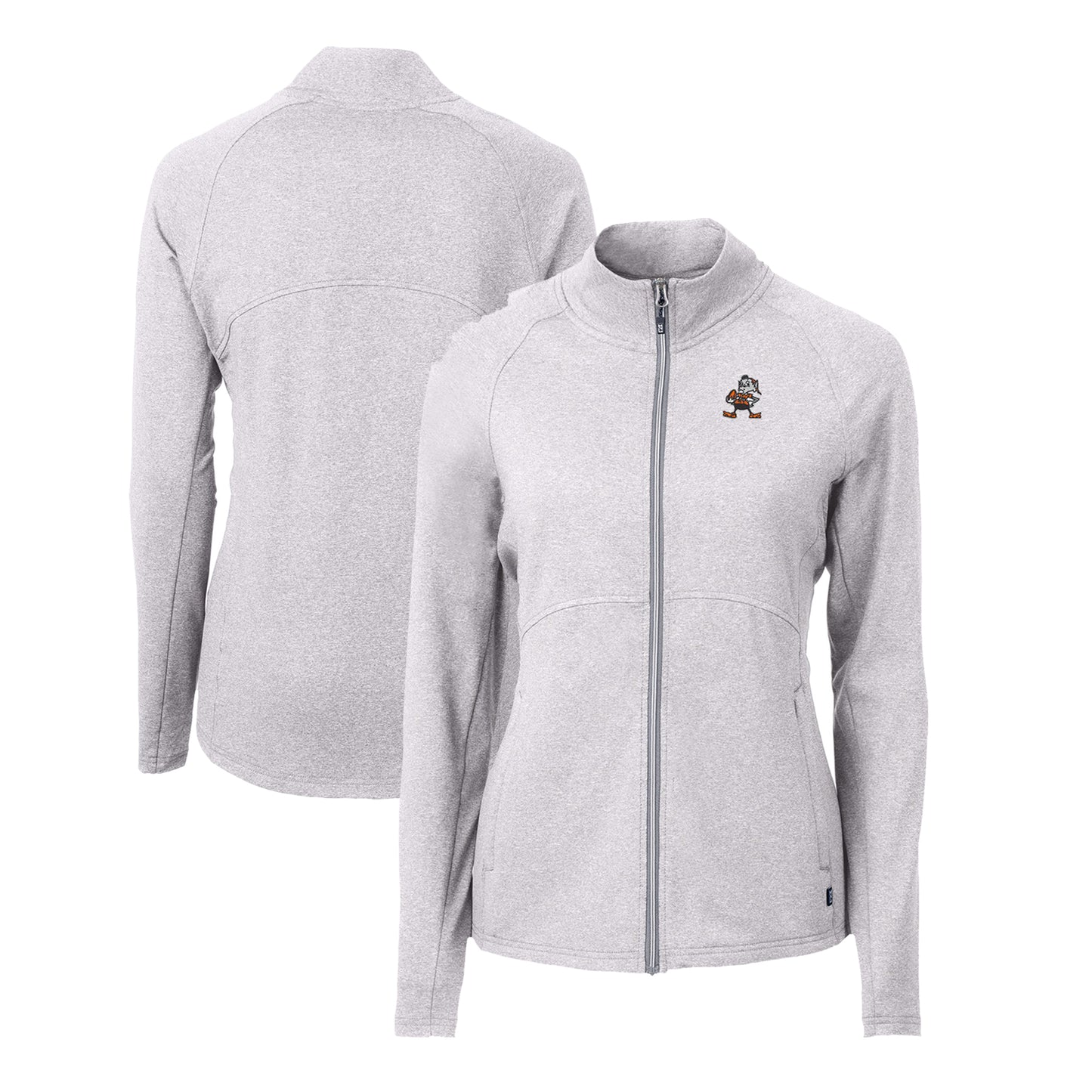 Women's Cutter & Buck  Heather Gray Cleveland Browns Adapt Eco Knit Recycled Full-Zip Jacket