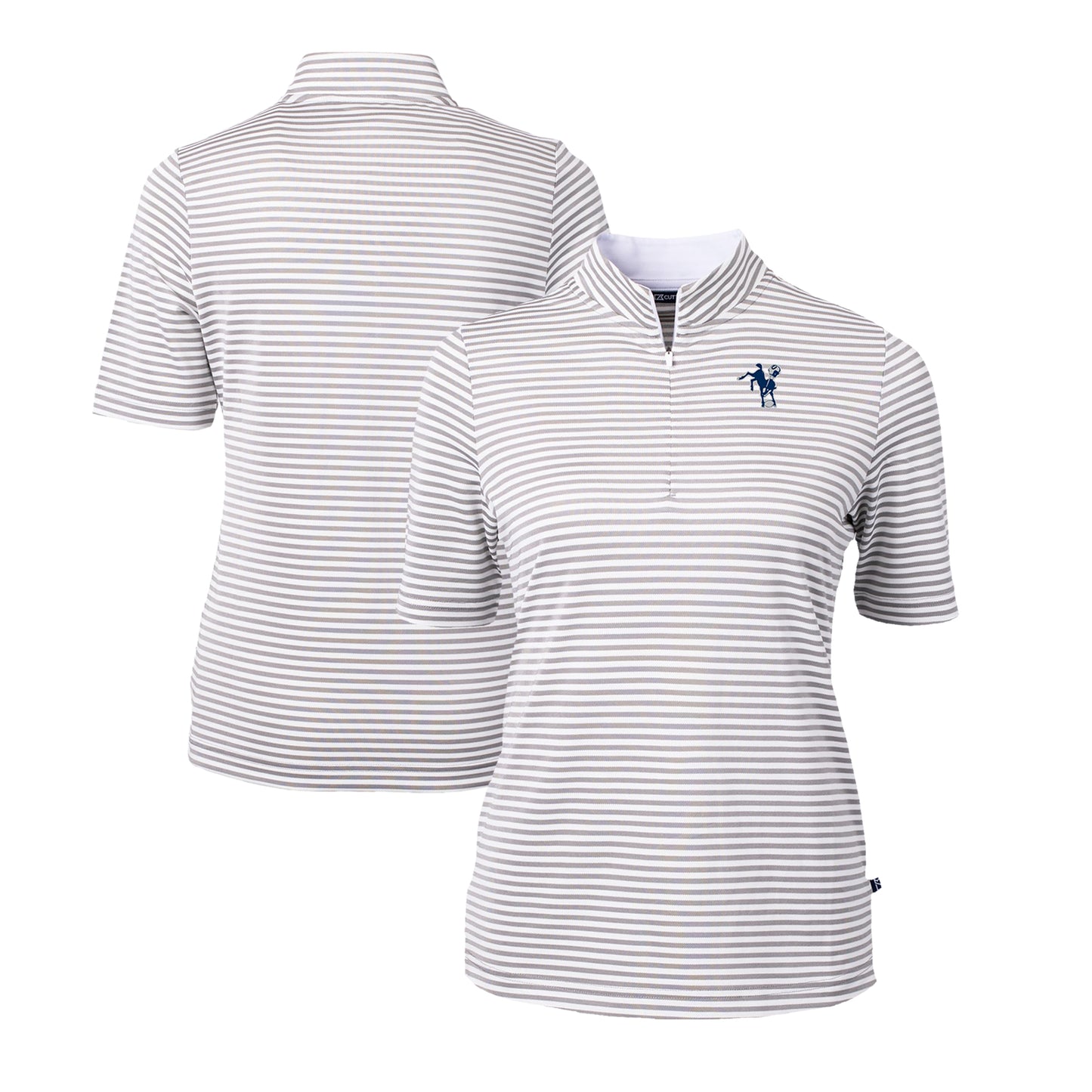 Women's Cutter & Buck  Gray Indianapolis Colts  DryTec Virtue Eco Pique Stripe Recycled Polo