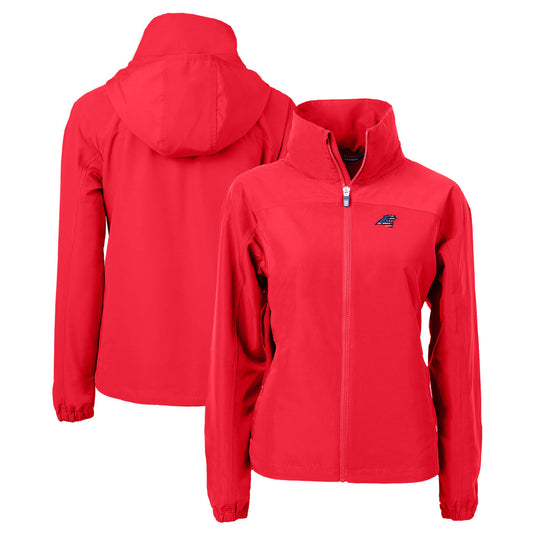 Women's Cutter & Buck Red Carolina Panthers Charter Eco Recycled Full-Zip Jacket