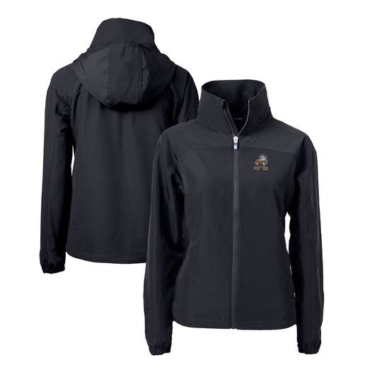 Women's Cutter & Buck  Black Cleveland Browns  Charter Eco Recycled Full-Zip Jacket
