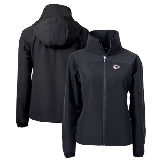 Women's Cutter & Buck Black Kansas City Chiefs Charter Eco Recycled Full-Zip Jacket