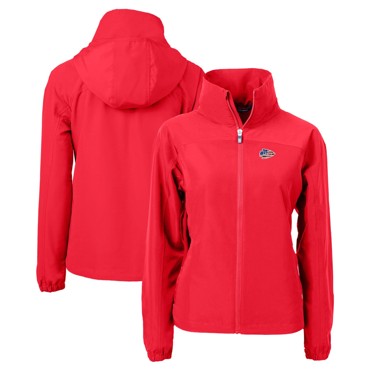 Women's Cutter & Buck Red Kansas City Chiefs Charter Eco Recycled Full-Zip Jacket